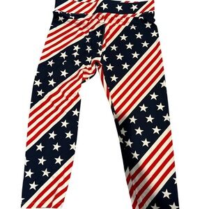 Runway Ready Couture Red, White & Blue USA Leggings – Size L